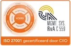 ISO 27001 gecertificeerd door CIIO, RvA C 559