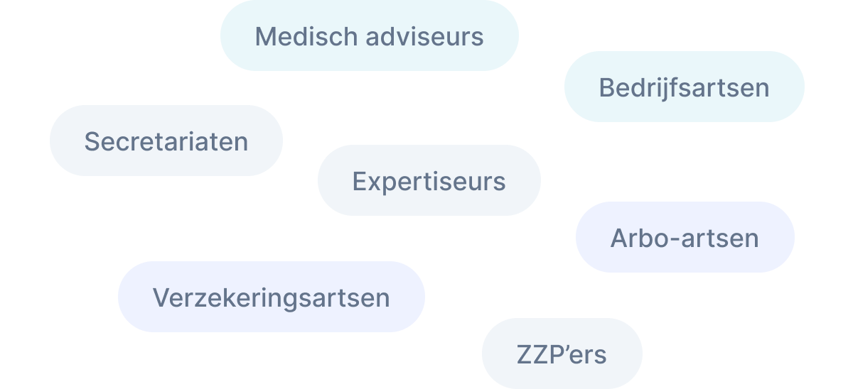 Medivara is er voor medisch adviseurs, bedrijfsartsen, secretariaten, huisartsen, arbo-artsen, verzekeringsartsen en zzp'ers.