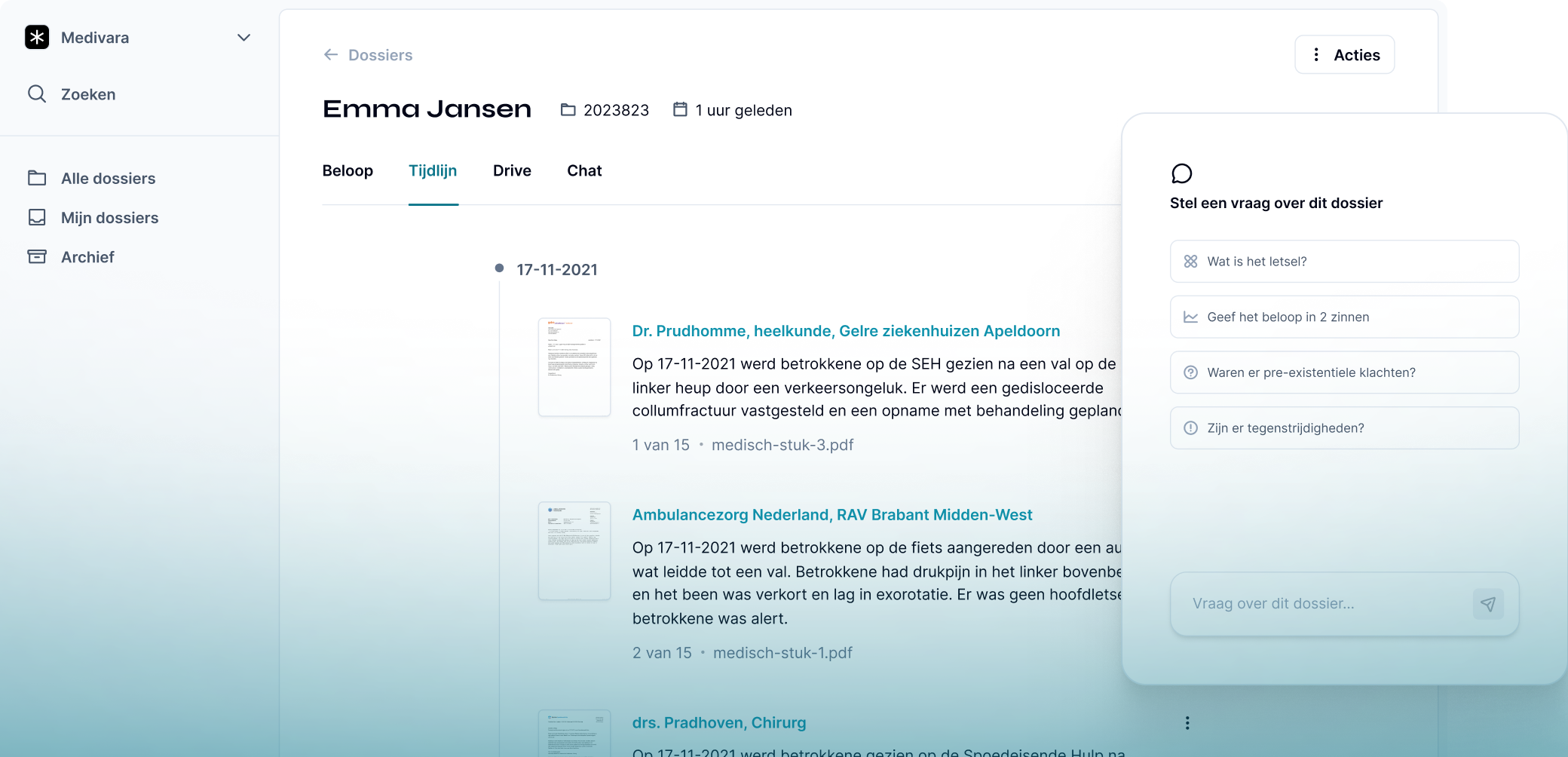 Medivara is een AI-tool voor medische dossiers.